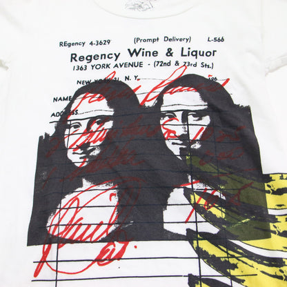 × Andy Warhol モナリザ バナナ プリント 半袖 Tシャツ / コットン クルーネック カットソー チュニック丈 アンディウォーホル