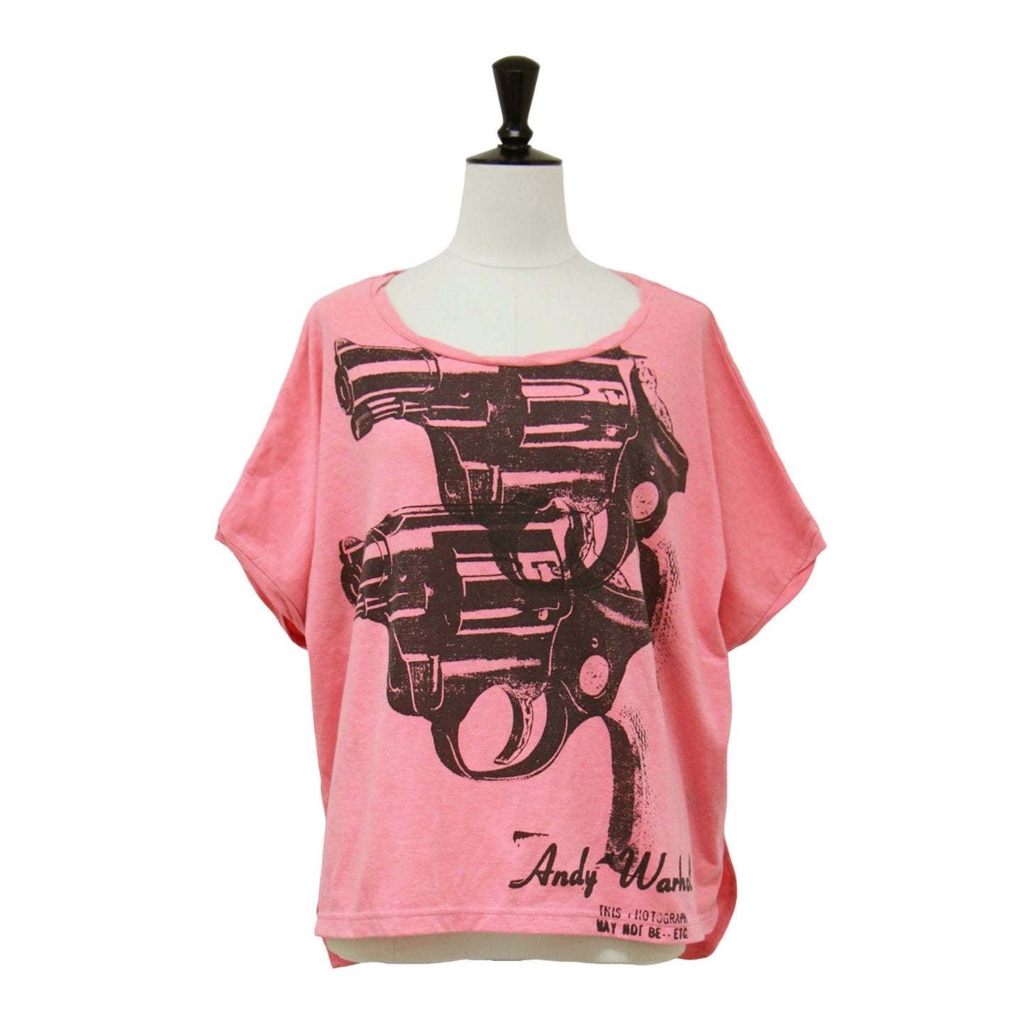 × Andy Warhol ピストルプリント 半袖 Tシャツ / クルーネック カットソー ワイド アンディウォーホル