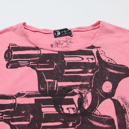 × Andy Warhol ピストルプリント 半袖 Tシャツ / クルーネック カットソー ワイド アンディウォーホル