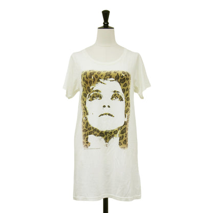 × Andy Warhol レオパード柄 ガール プリント 半袖 Tシャツ / コットン クルーネック カットソー チュニック丈 アンディウォーホル