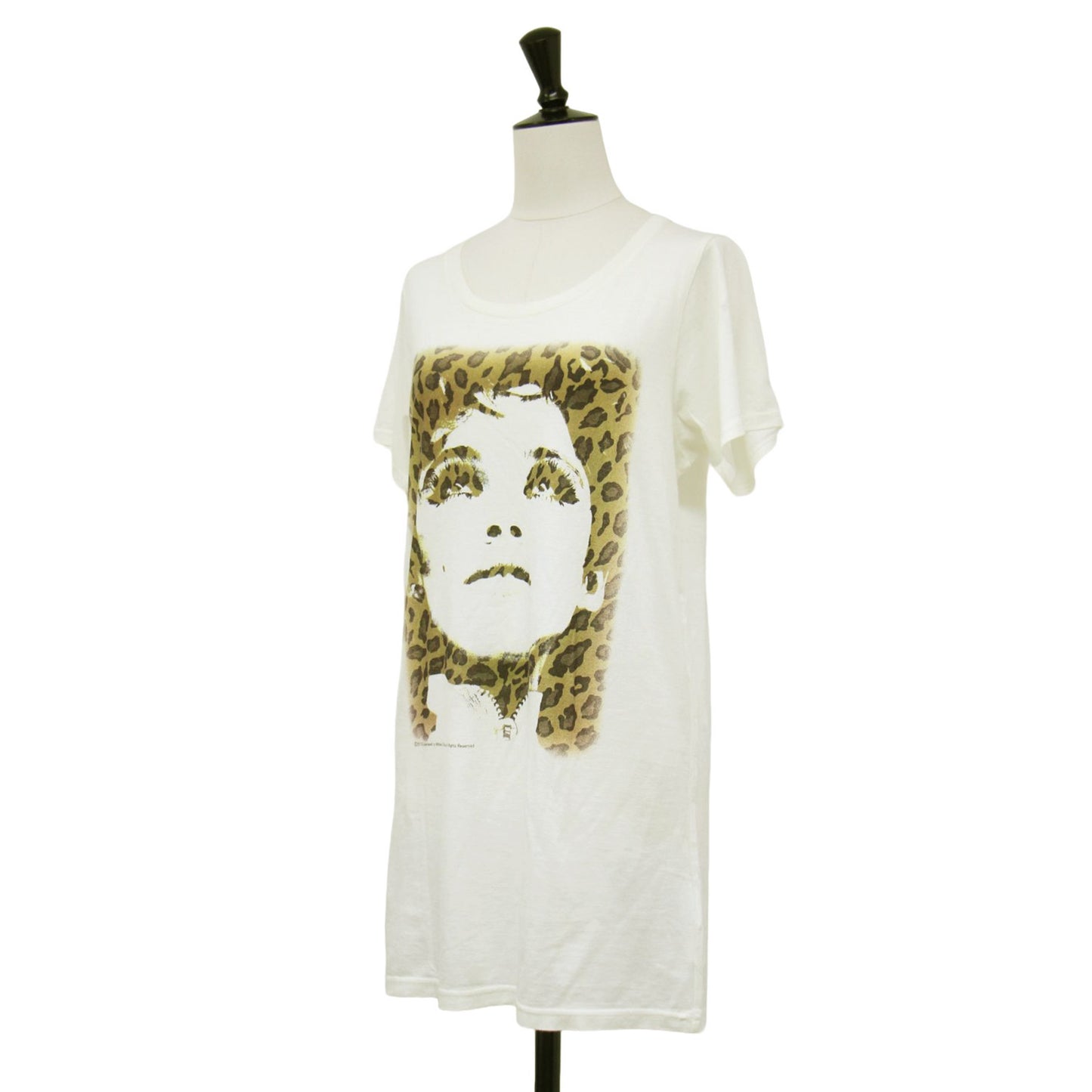 × Andy Warhol レオパード柄 ガール プリント 半袖 Tシャツ / コットン クルーネック カットソー チュニック丈 アンディウォーホル