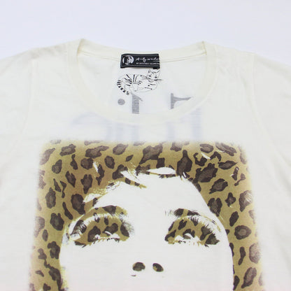 × Andy Warhol レオパード柄 ガール プリント 半袖 Tシャツ / コットン クルーネック カットソー チュニック丈 アンディウォーホル