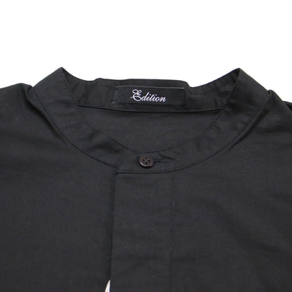 24春夏 ピンタック バルーンスリーブ シャツ / ブラウス 半袖 スタンドカラー ボリュームスリーブ コットン