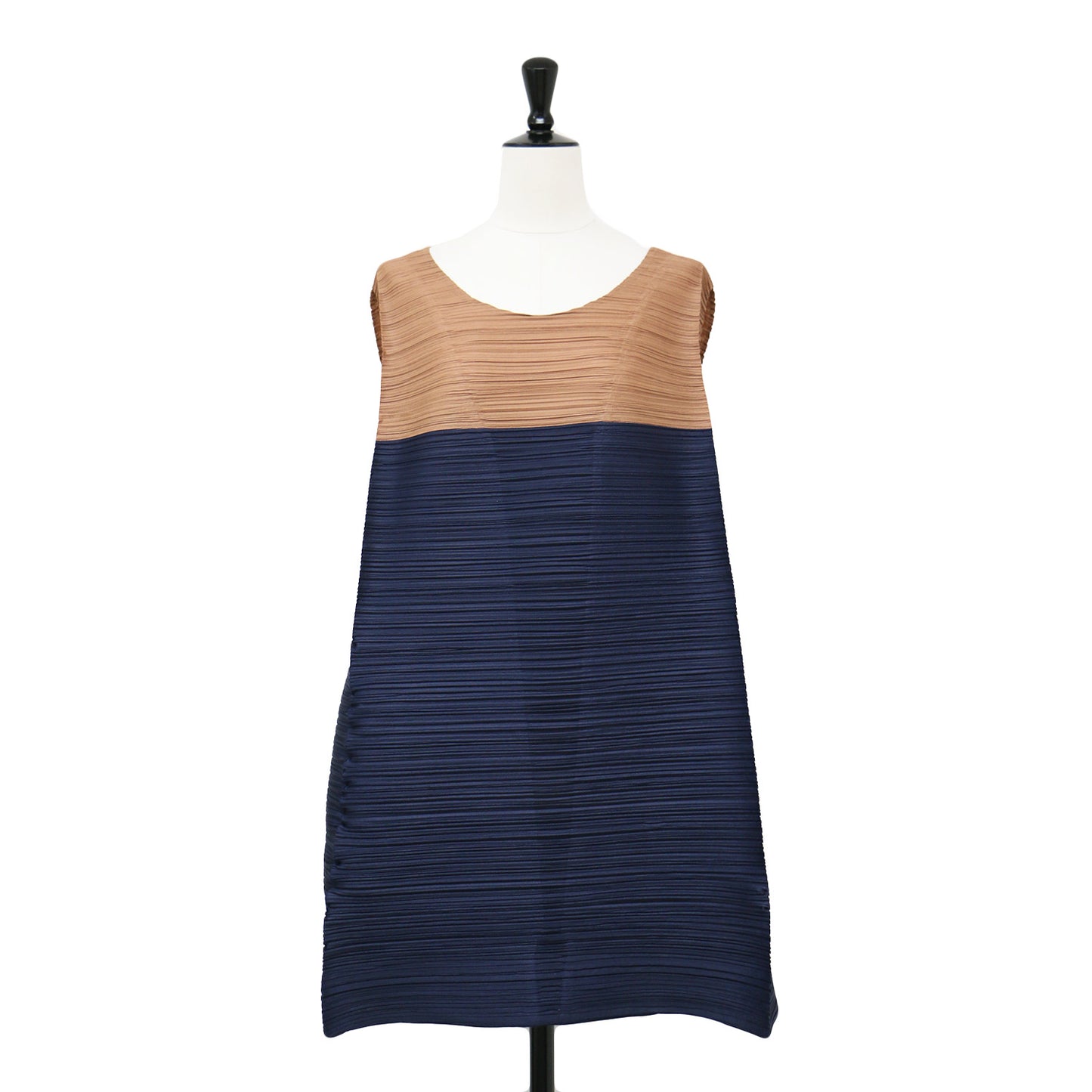 バイカラー プリーツ ノースリーブ ブラウス PP41-JT595 / チュニック丈 フレア