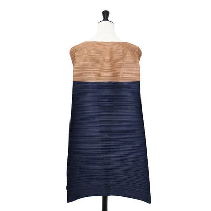 バイカラー プリーツ ノースリーブ ブラウス PP41-JT595 / チュニック丈 フレア