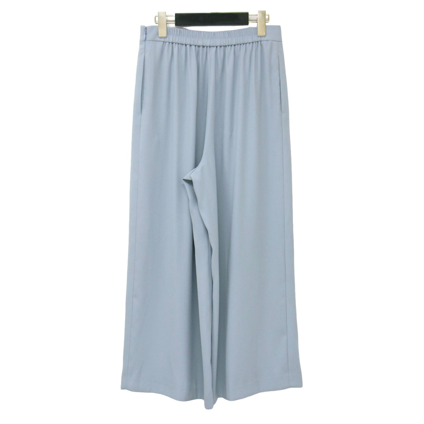 24春夏 バックサテン ジョーゼット パンツ / ワイドパンツ ウエストゴム ウォッシャブル タック