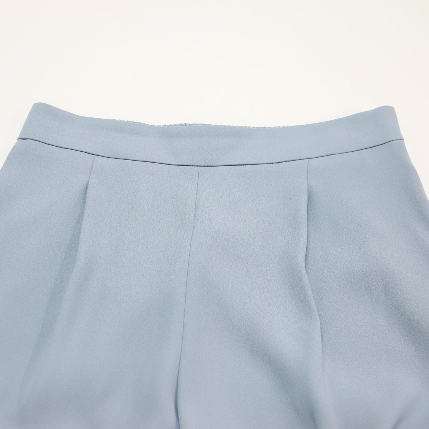 24春夏 バックサテン ジョーゼット パンツ / ワイドパンツ ウエストゴム ウォッシャブル タック