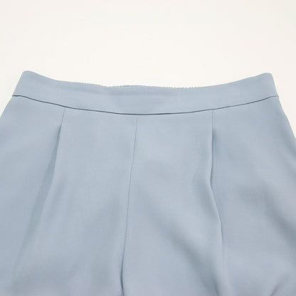 24春夏 バックサテン ジョーゼット パンツ / ワイドパンツ ウエストゴム ウォッシャブル タック