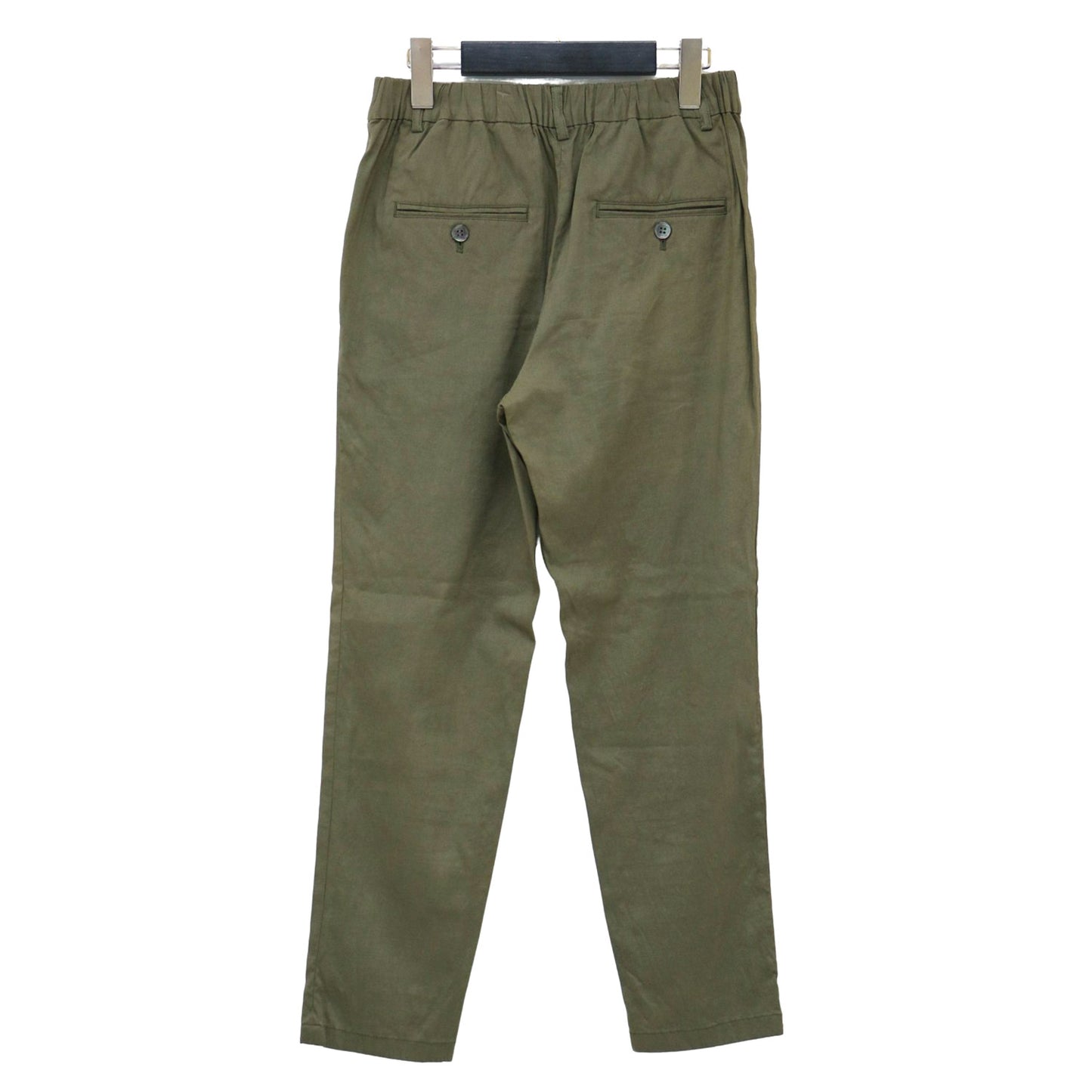 リネン ヴィスコース ストレッチ テーパード パンツ / クロップド丈 ウエストゴム