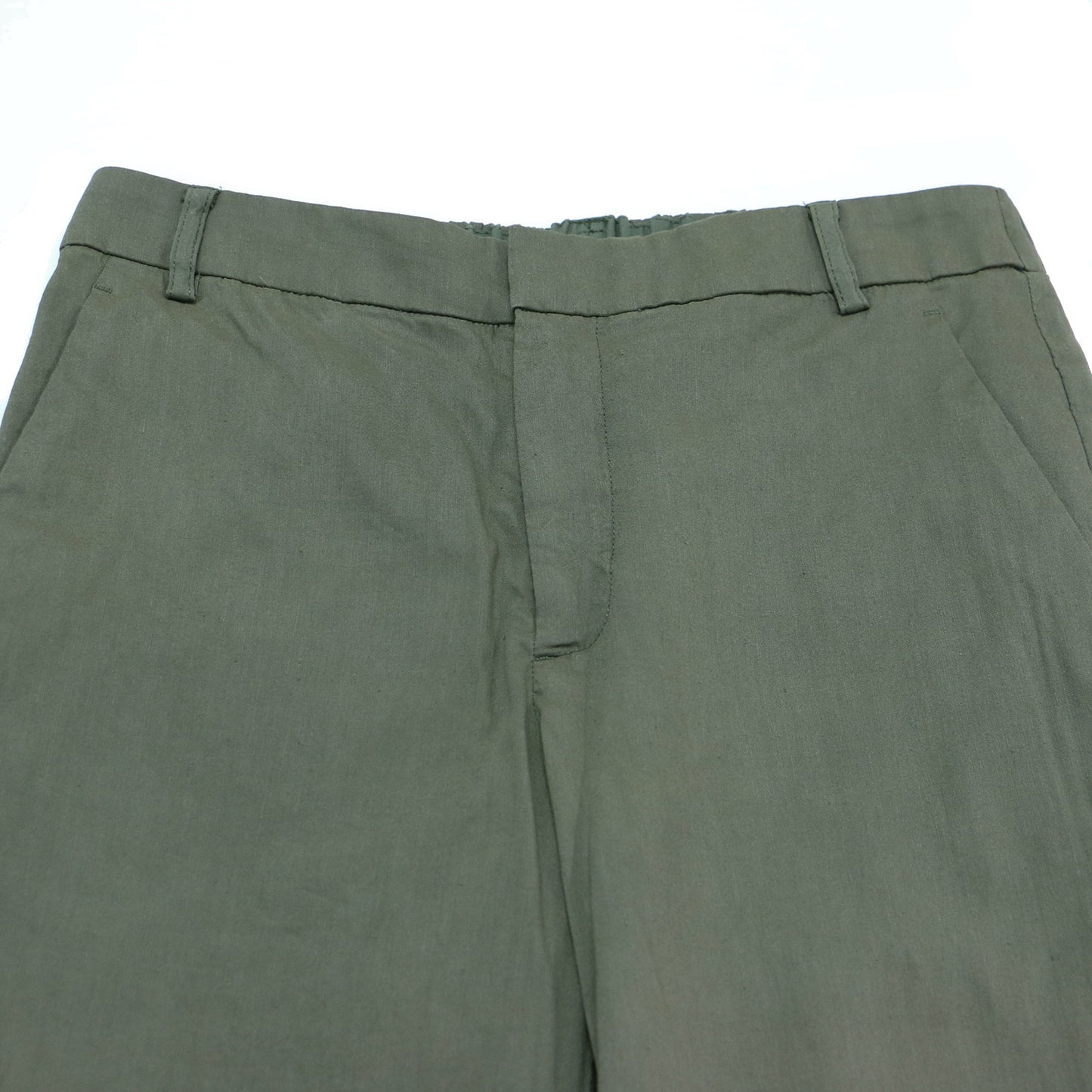 リネン ヴィスコース ストレッチ テーパード パンツ / クロップド丈 ウエストゴム