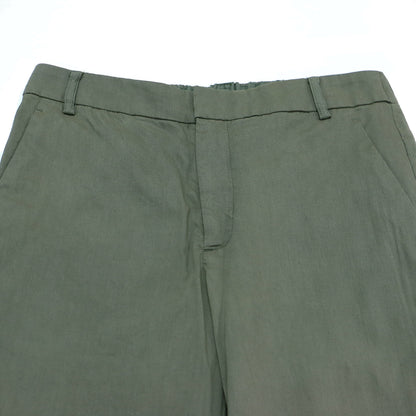 リネン ヴィスコース ストレッチ テーパード パンツ / クロップド丈 ウエストゴム