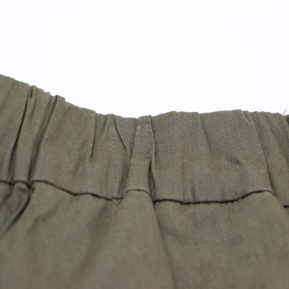 リネン ヴィスコース ストレッチ テーパード パンツ / クロップド丈 ウエストゴム