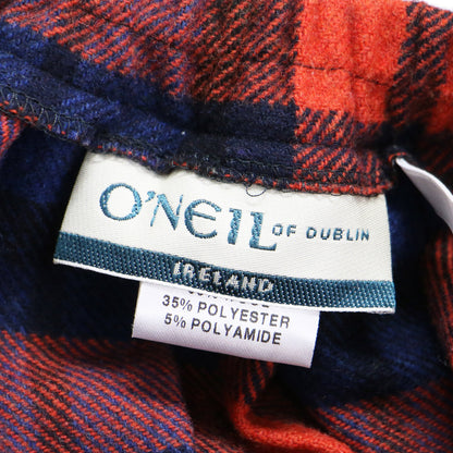 24春夏 チェック柄 ラップ スカート / ミモレ丈 Aライン フレア フリンジ プリーツ ウール