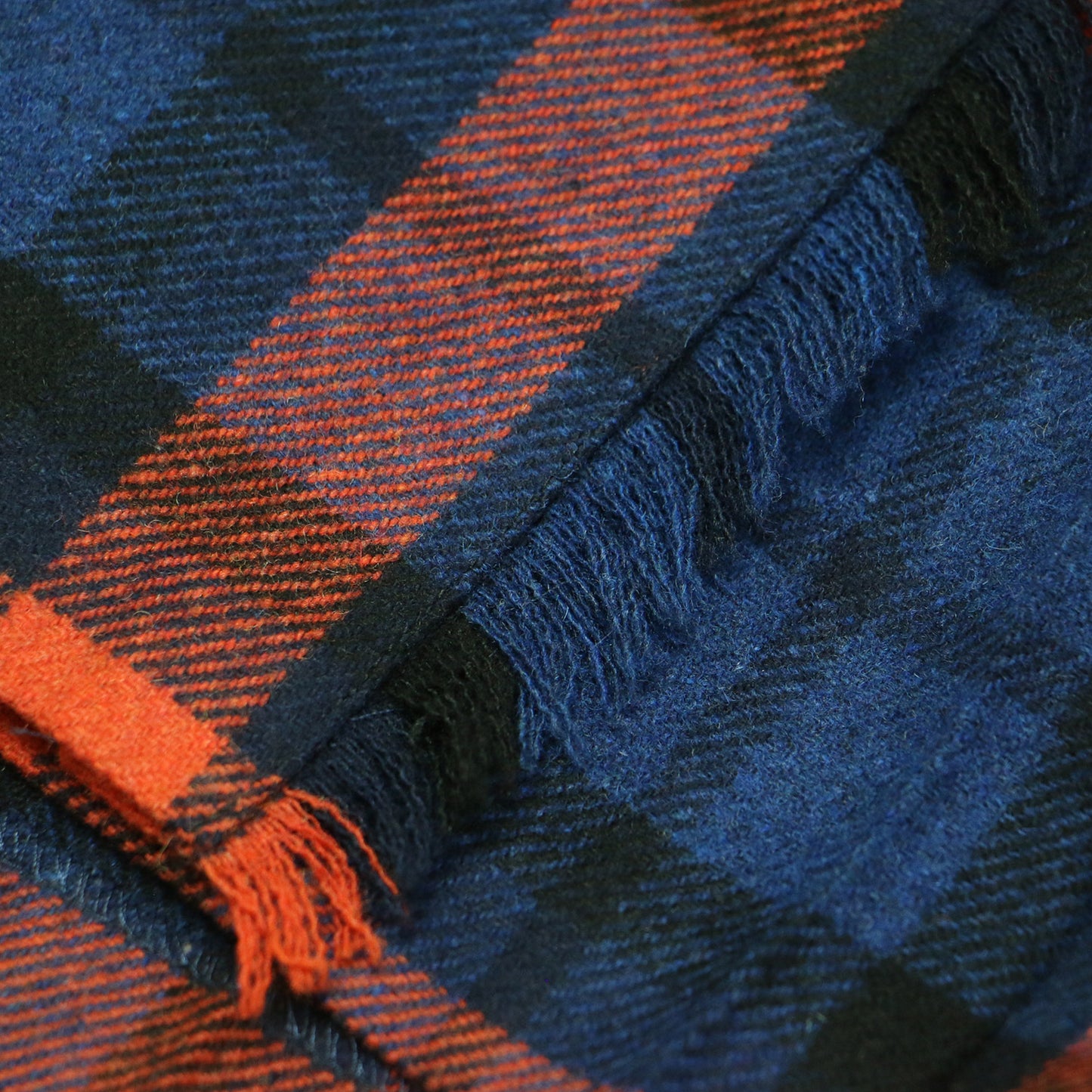 24春夏 チェック柄 ラップ スカート / ミモレ丈 Aライン フレア フリンジ プリーツ ウール