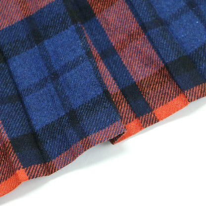 24春夏 チェック柄 ラップ スカート / ミモレ丈 Aライン フレア フリンジ プリーツ ウール