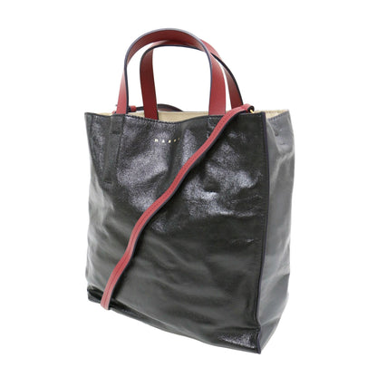 Museo Soft ミニバッグ / トートバッグ ショルダー スクエア カラーブロック バイカラー ロゴ レザー 牛革