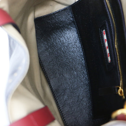 Museo Soft ミニバッグ / トートバッグ ショルダー スクエア カラーブロック バイカラー ロゴ レザー 牛革