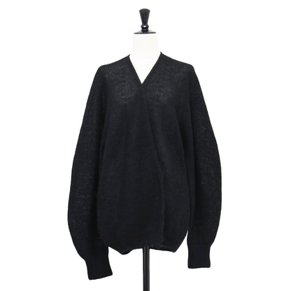 H& by POOL 24秋冬 モヘヤ ウール バルーン カーディガン / Mohair Cardigan ニット 長袖 ボタンレス ワイド ローゲージ