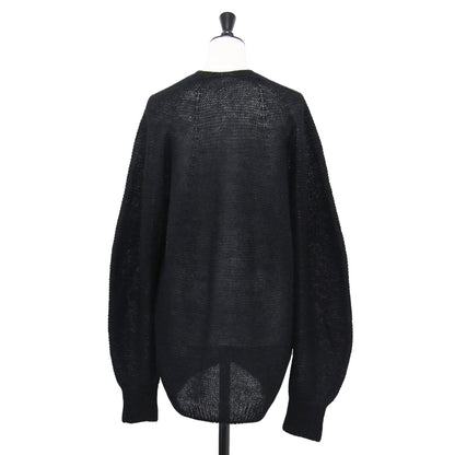 H& by POOL 24秋冬 モヘヤ ウール バルーン カーディガン / Mohair Cardigan ニット 長袖 ボタンレス ワイド ローゲージ