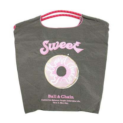 25春夏 SWEET NEW ドーナツ柄 刺繍 トートバッグ / ショッピングバッグ ナイロン