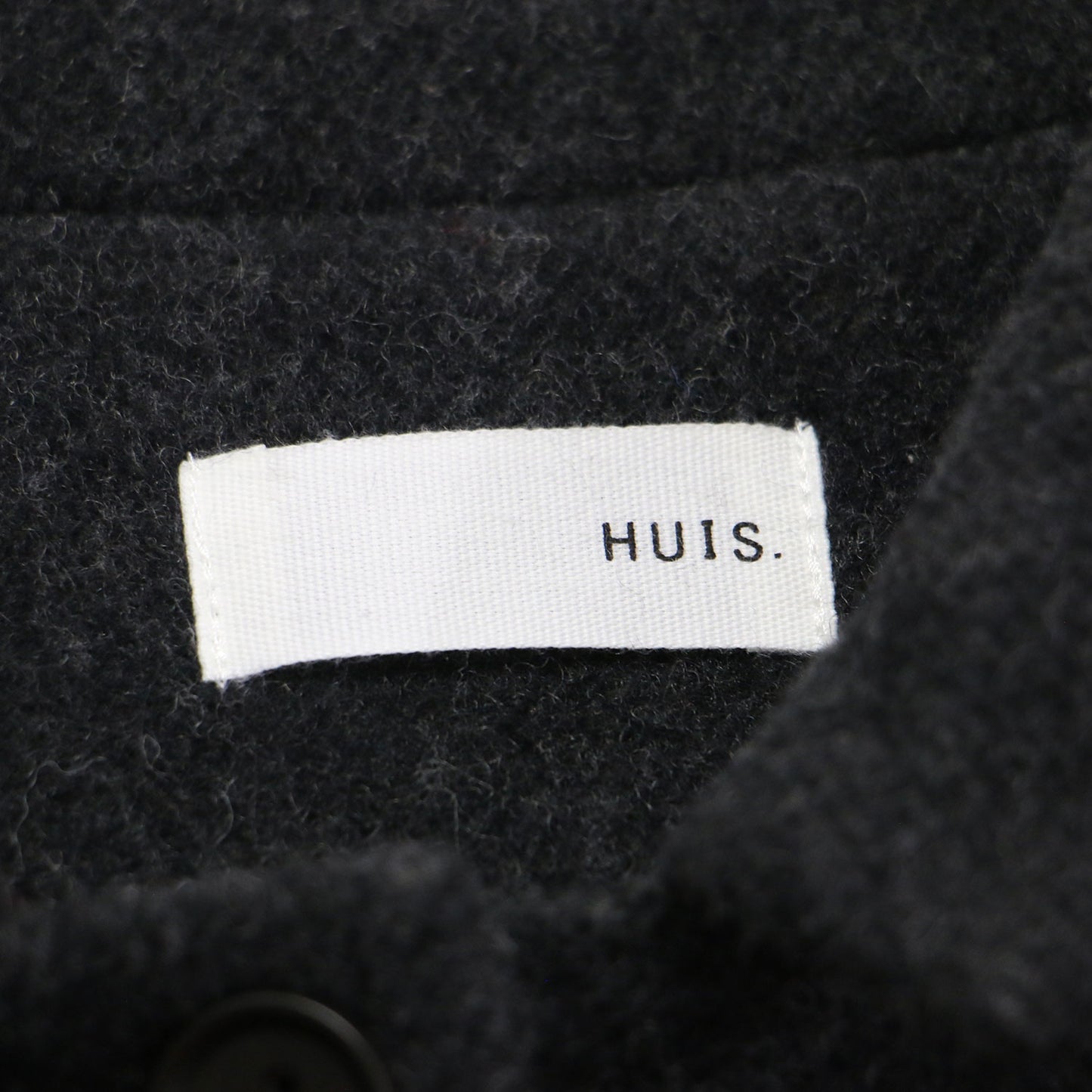 × 尾州 縮絨ウール フランネル ワイド ショートコート / 長袖 ステンカラー Aライン スリット