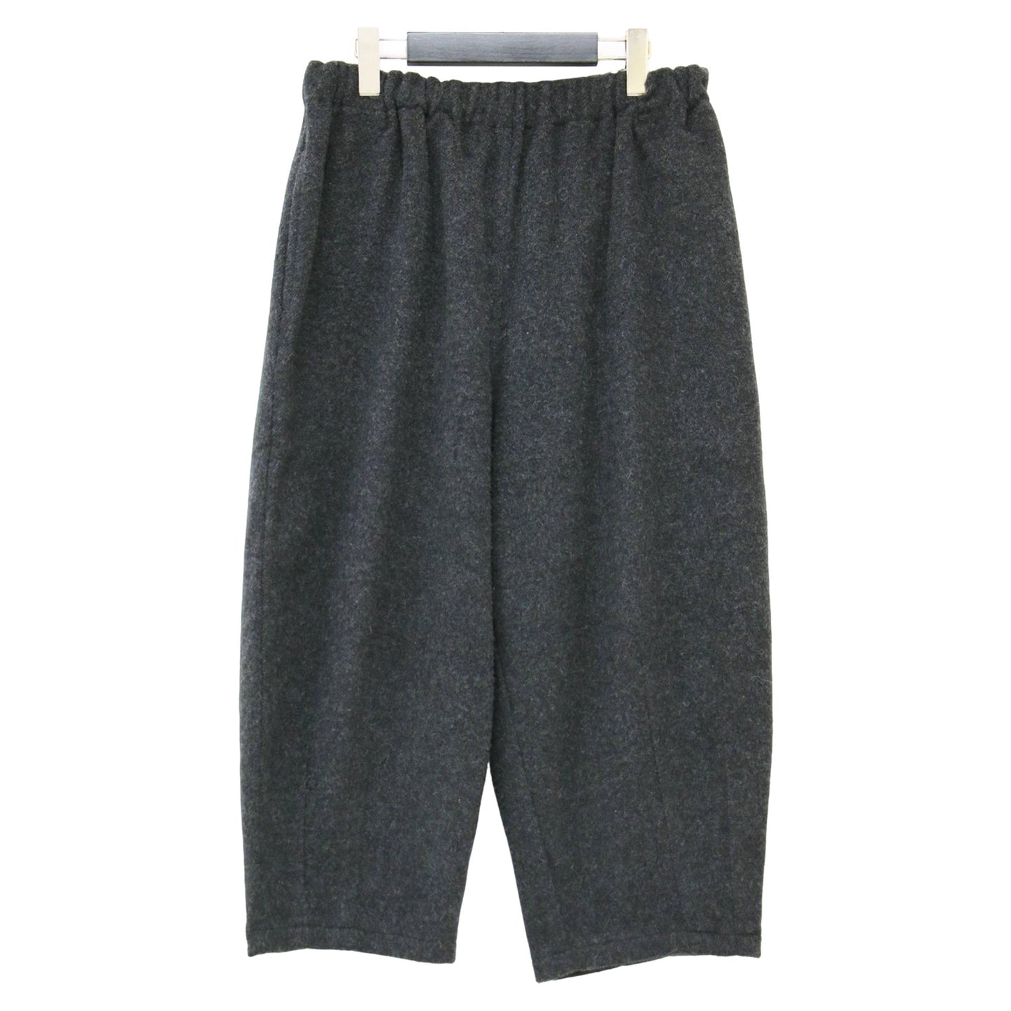 縮絨ウール フランネル バルーンパンツ / ワイドパンツ テーパード ウエストゴム