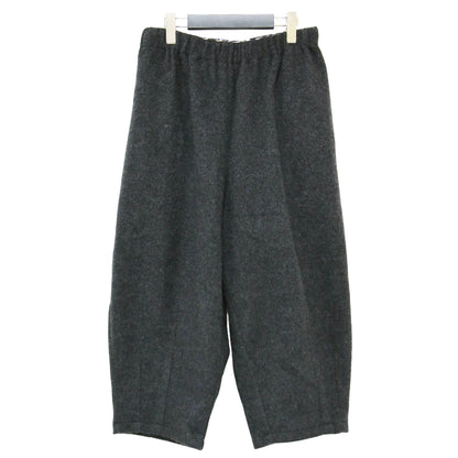 縮絨ウール フランネル バルーンパンツ / ワイドパンツ テーパード ウエストゴム