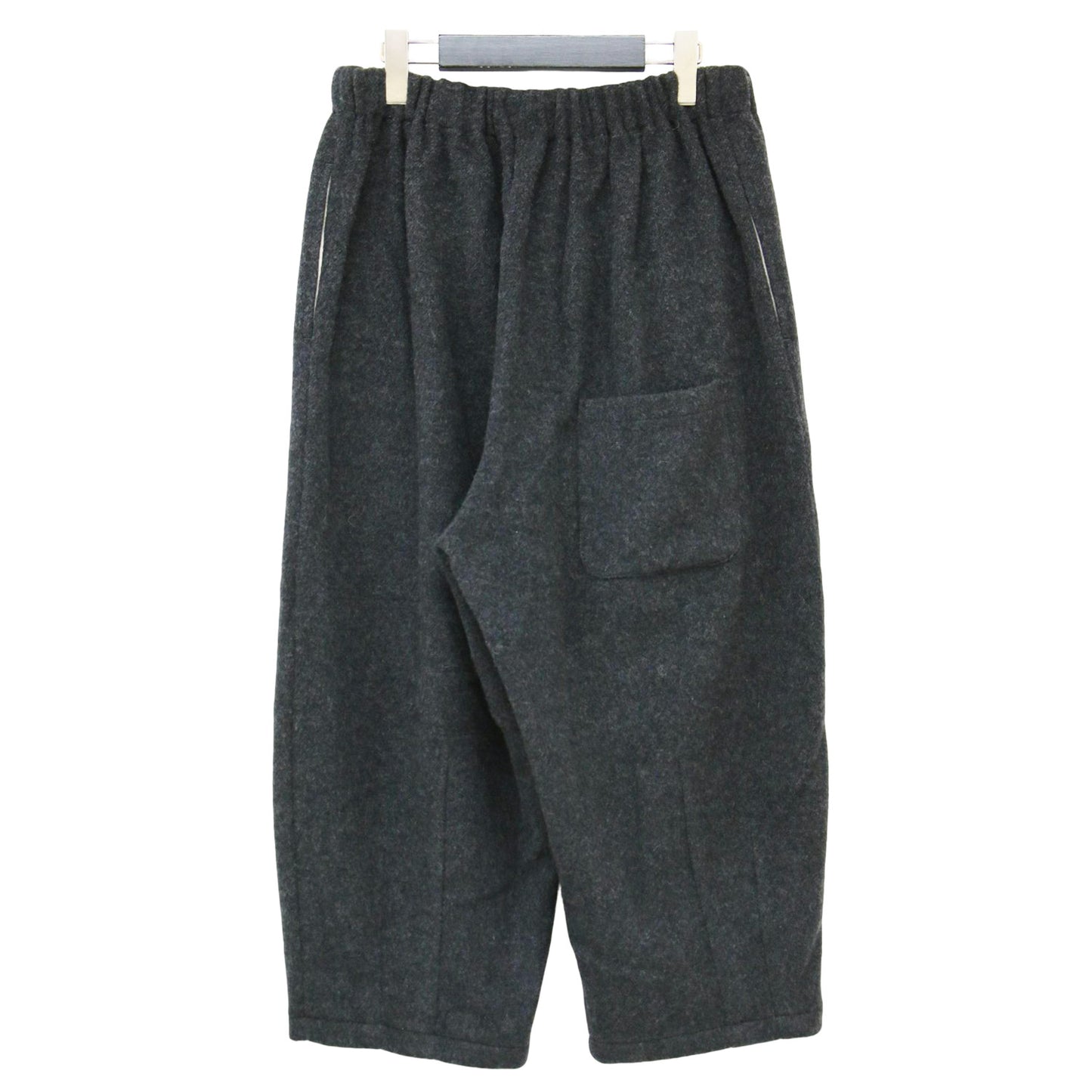 縮絨ウール フランネル バルーンパンツ / ワイドパンツ テーパード ウエストゴム