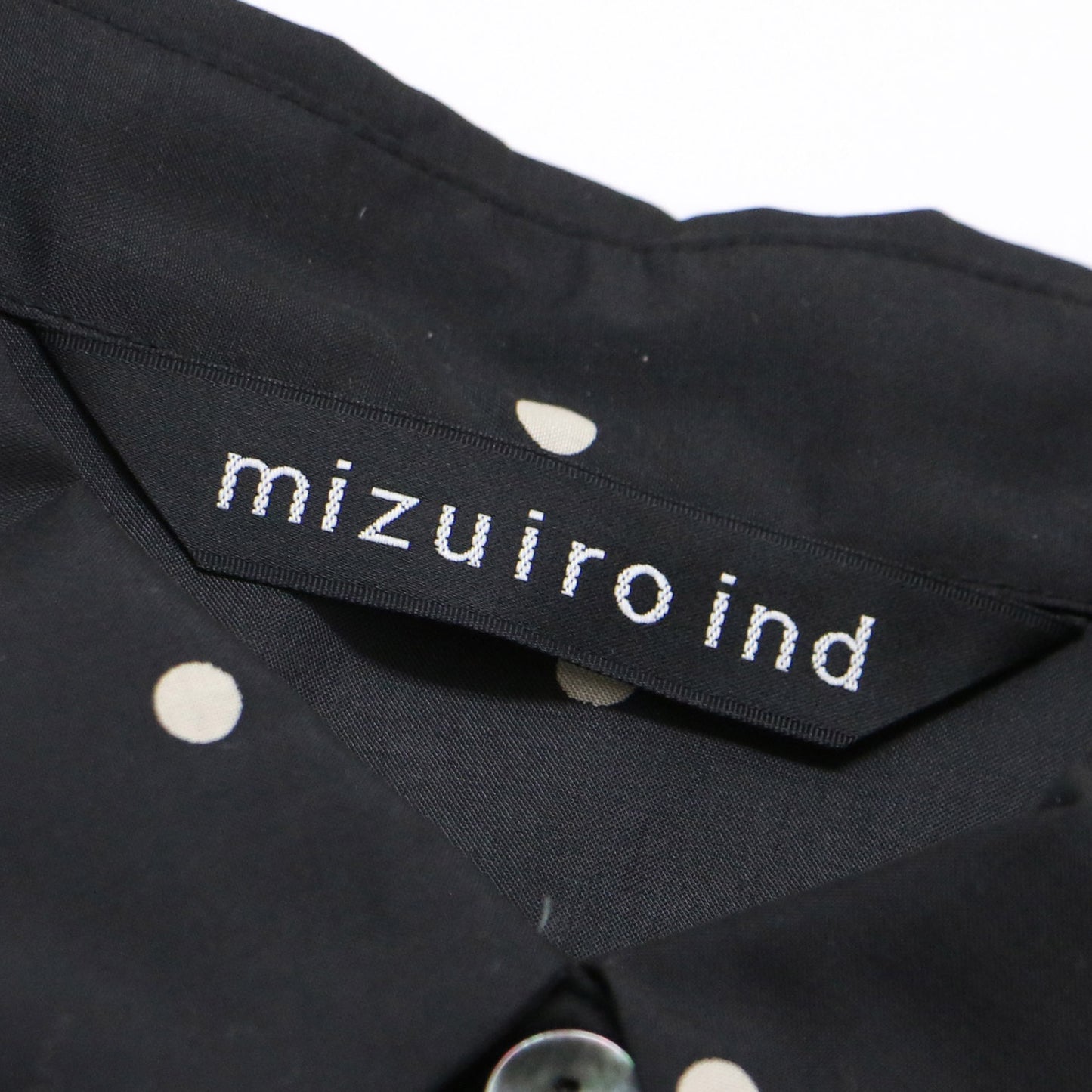 ドット柄 ボックス ショート シャツ / レギュラーカラー 長袖 ブラウス