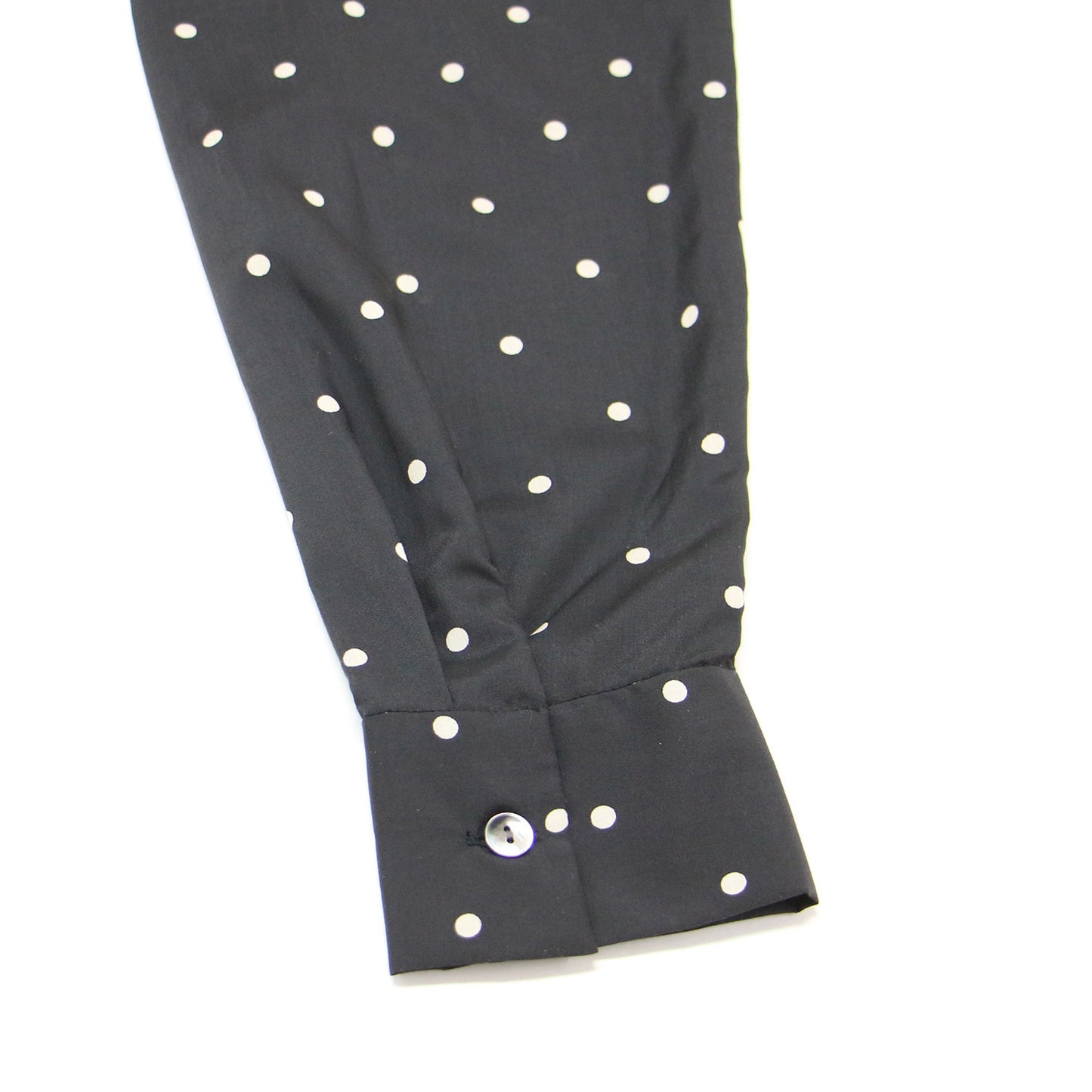 ドット柄 ボックス ショート シャツ / レギュラーカラー 長袖 ブラウス