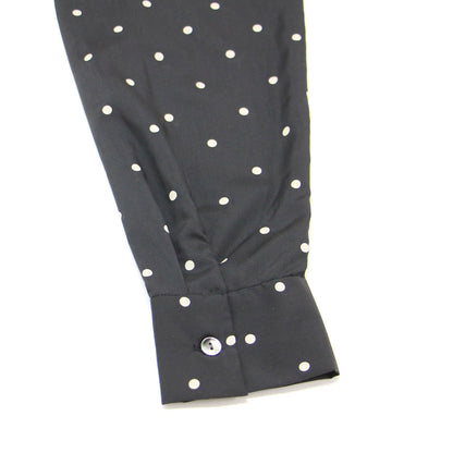 ドット柄 ボックス ショート シャツ / レギュラーカラー 長袖 ブラウス