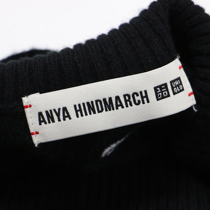 × UNIQLO ユニクロ カシミヤ ハイネック プルオーバー / ニット 長袖 ワイド スリット 刺繍 ステッチ ハイゲージ