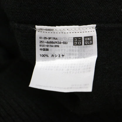 × UNIQLO ユニクロ カシミヤ ハイネック プルオーバー / ニット 長袖 ワイド スリット 刺繍 ステッチ ハイゲージ