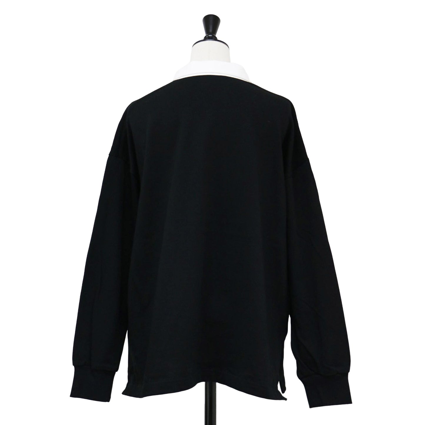 24秋冬 スビン コットン ラガーシャツ / ポロシャツ 布帛 コンビ  襟付き バイカラー カットソー素材 コットン