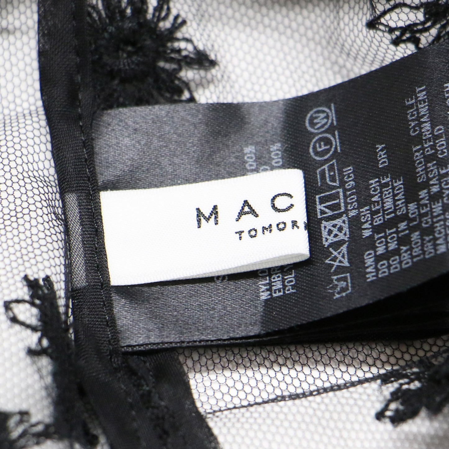 24春夏 フラッフィー エンブロイダリー バンドカラー ブラウス / 長袖 チュール シアー スリット