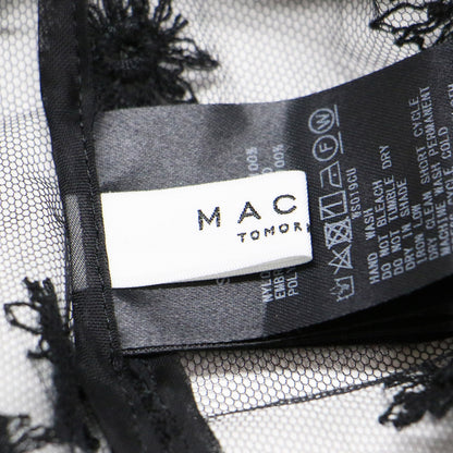 24春夏 フラッフィー エンブロイダリー バンドカラー ブラウス / 長袖 チュール シアー スリット