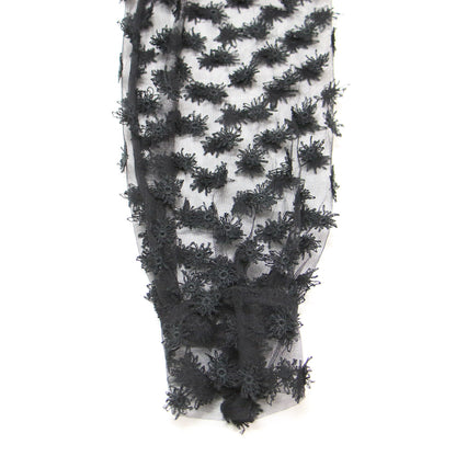 24春夏 フラッフィー エンブロイダリー バンドカラー ブラウス / 長袖 チュール シアー スリット