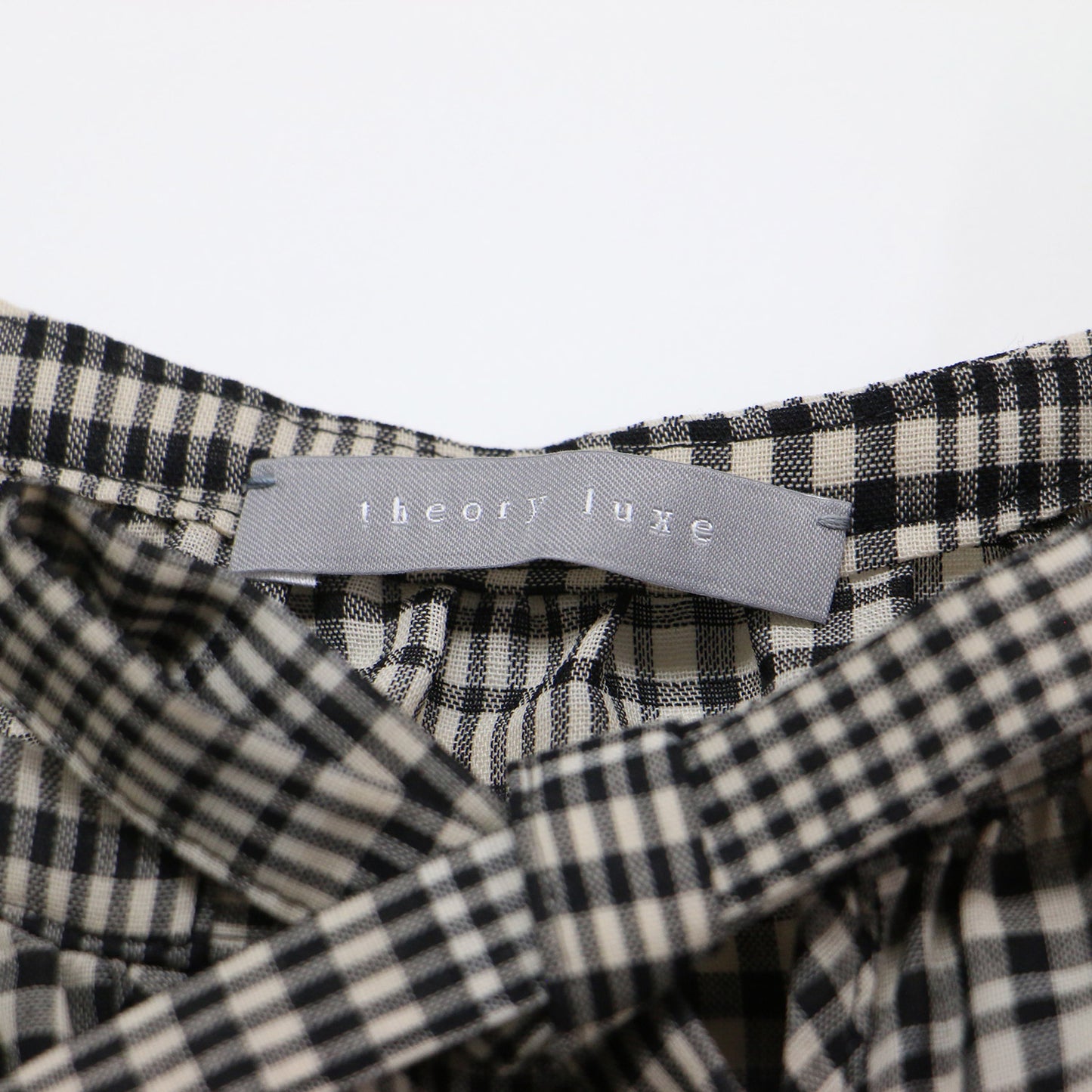 24秋冬 チェック タイ ブラウス / Artesia Plaid Ron 半袖 リボン キーネック ウール