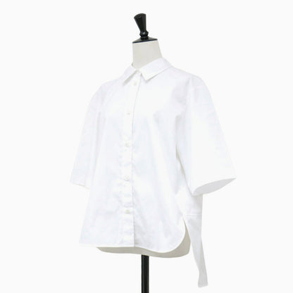 24秋冬 ショートスリーブ シャツ / Luxe Cotton Leat 半袖 5分袖 レギュラーカラー ストレッチ コットン