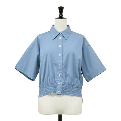 クロップ丈 ショートスリーブ シャツ / Luxe Cotton Callah 半袖 シャーリング コットン ウォッシャブル