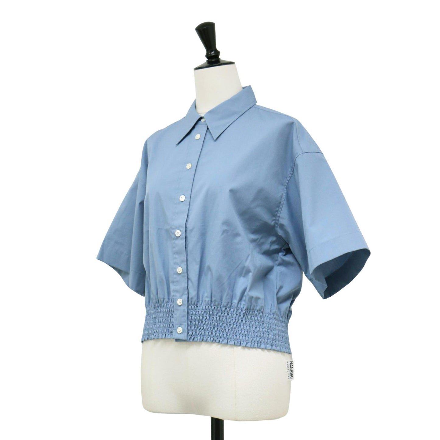 クロップ丈 ショートスリーブ シャツ / Luxe Cotton Callah 半袖 シャーリング コットン ウォッシャブル