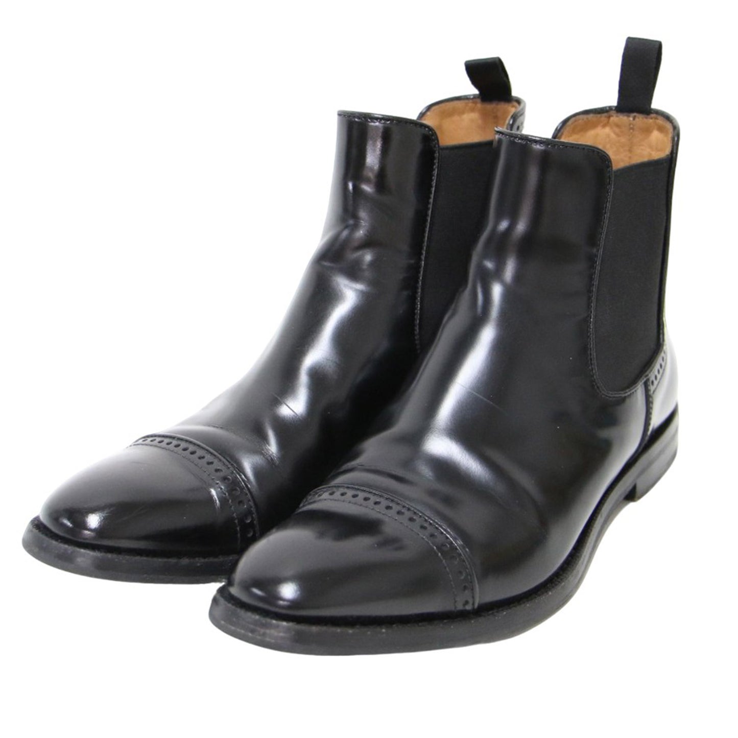 サイドゴア ショート ブーツ / ALLY メダリオン レザー 本革