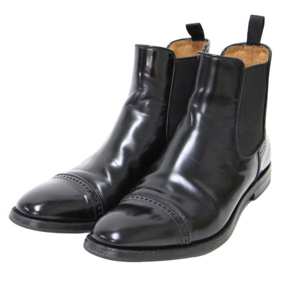 サイドゴア ショート ブーツ / ALLY メダリオン レザー 本革