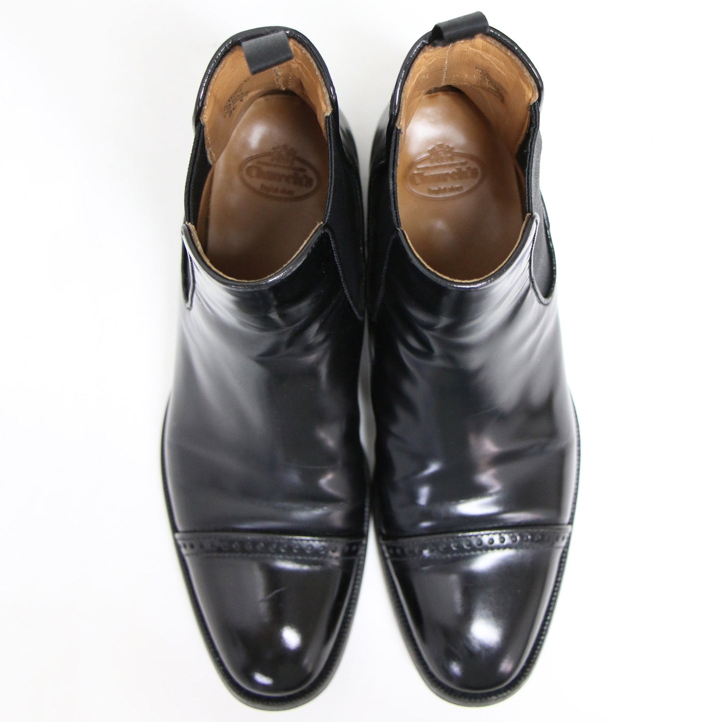 サイドゴア ショート ブーツ / ALLY メダリオン レザー 本革