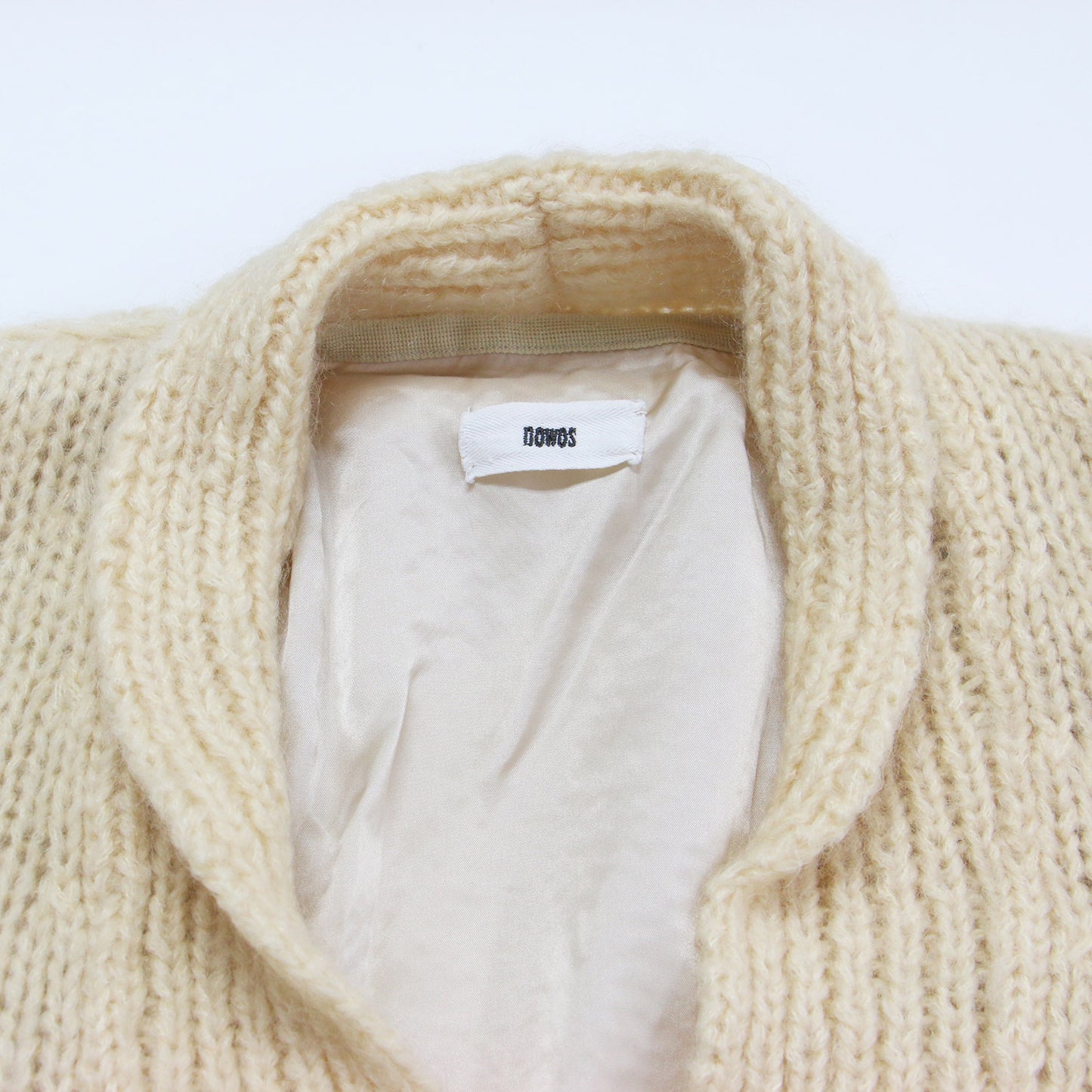 ウール ショールカラー カーディガン / ニット ミドル丈 長袖 Vネック オーバーサイズ ローゲージ