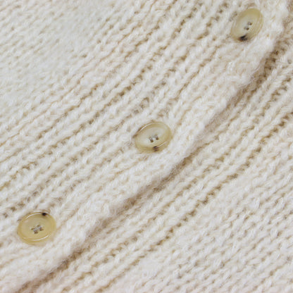 ウール ショールカラー カーディガン / ニット ミドル丈 長袖 Vネック オーバーサイズ ローゲージ