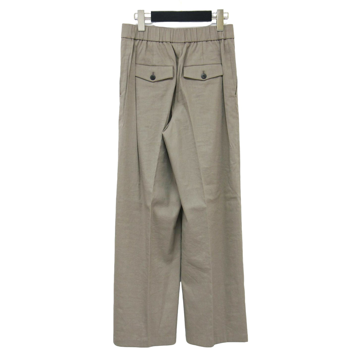 24春夏 リネン ハイウエスト パンツ / CRISP LINEN ZENA ストレート ストレッチ ウエストゴム