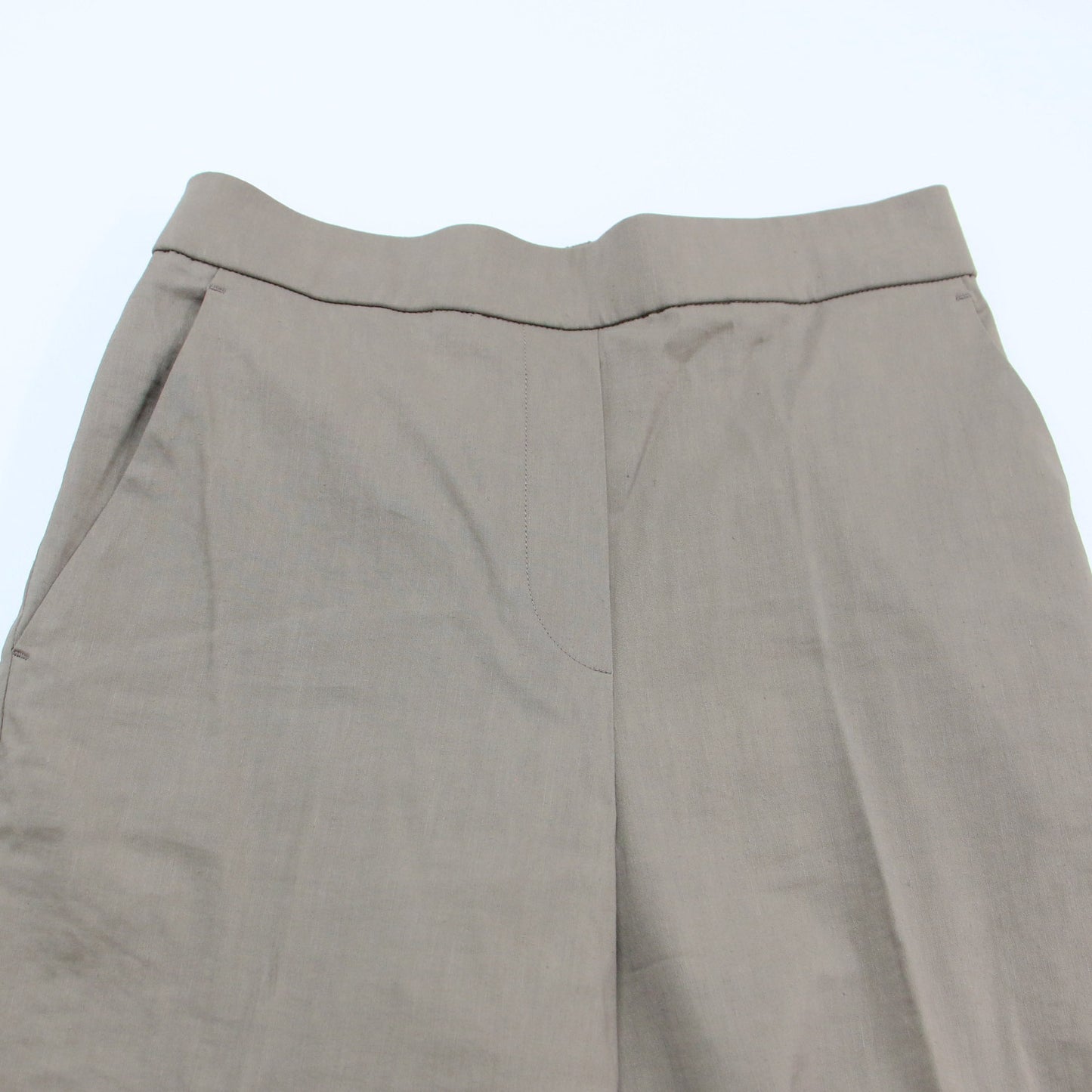 24春夏 リネン ハイウエスト パンツ / CRISP LINEN ZENA ストレート ストレッチ ウエストゴム