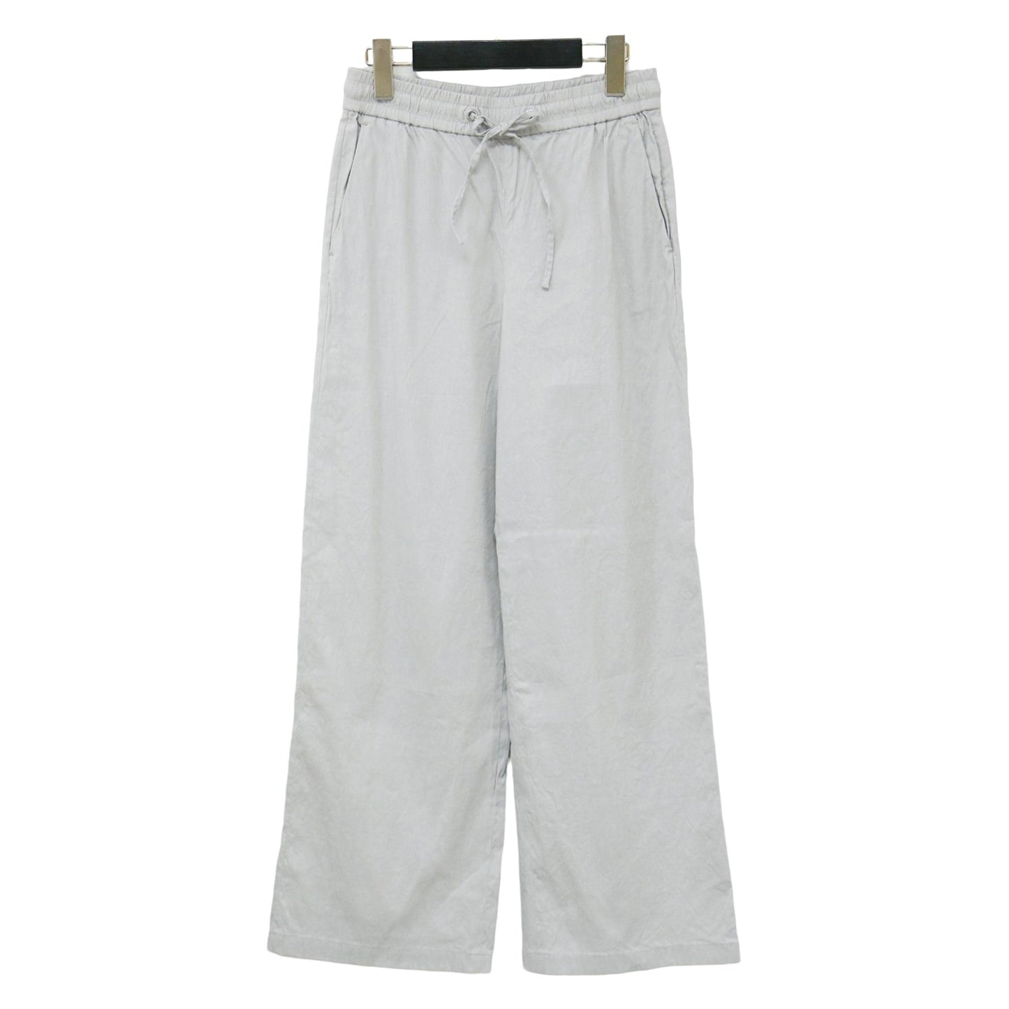 リネン プルオン パンツ / Crisp Linen Mian ワイド ウエストゴム ストレッチ