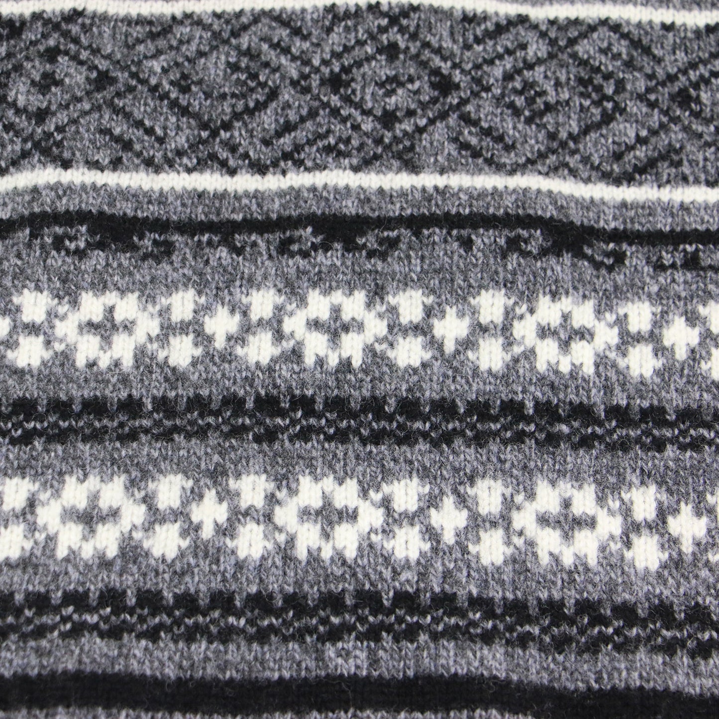 2WAY Vネック ジャガード プルオーバー / Deformation Jacquard Top ニット 長袖 ワイド スリット 総柄 ウール